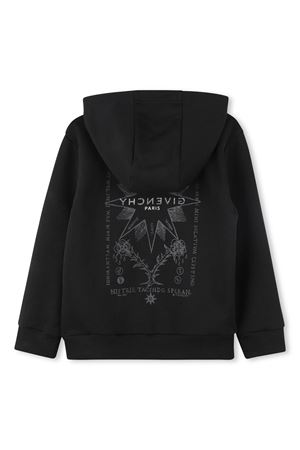 Felpa in misto cotone biologico nero GIVENCHY KIDS | H3069909B